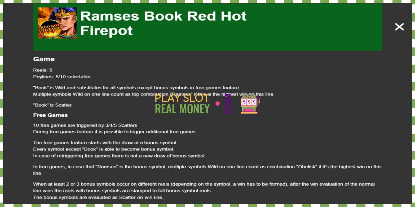 Слот Ramses Book Red Hot Firepot на реальные деньги, картинка - 1