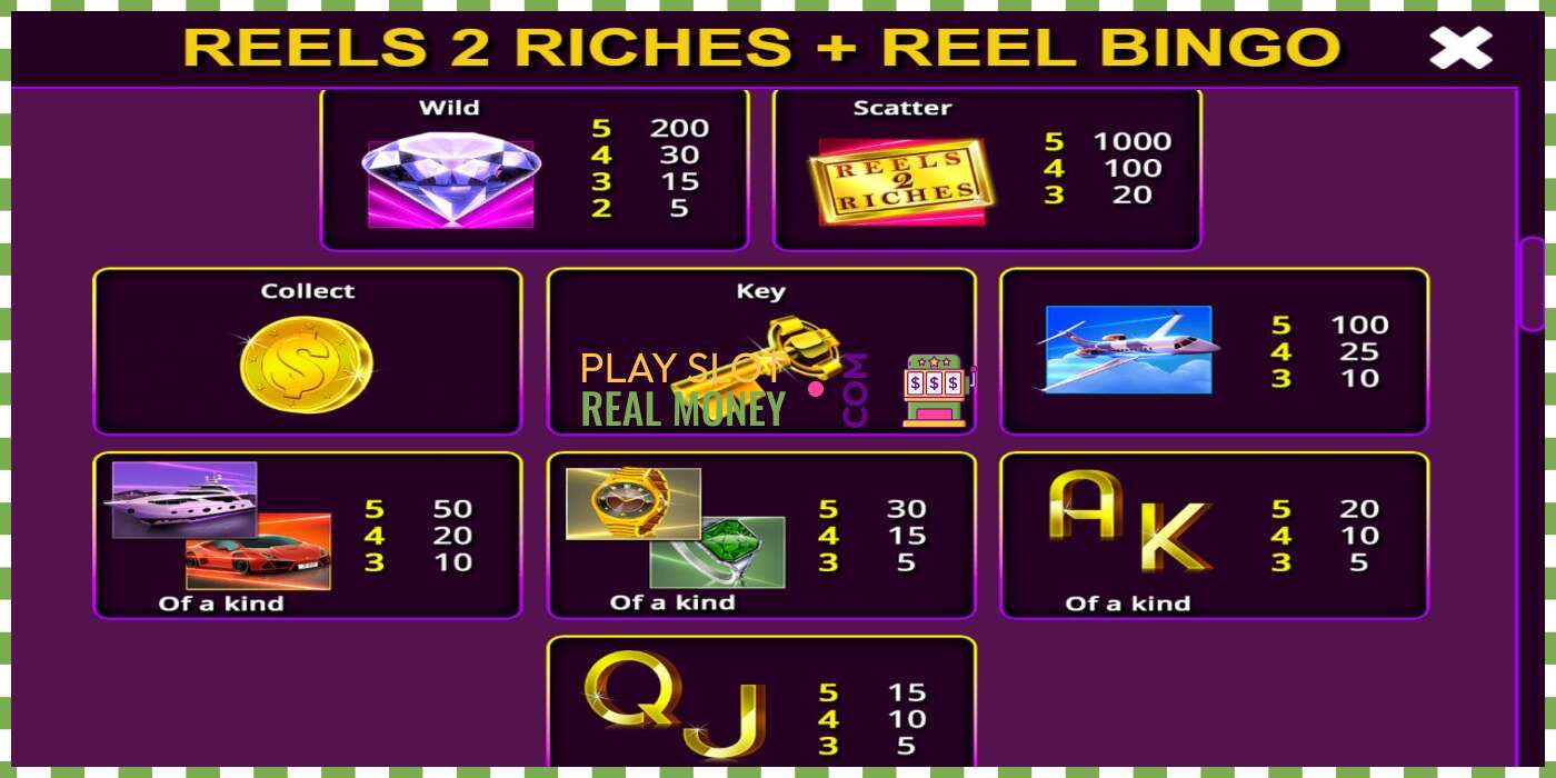 Slot Reels 2 Riches with Reel Bingo por diñeiro real, imaxe - 6