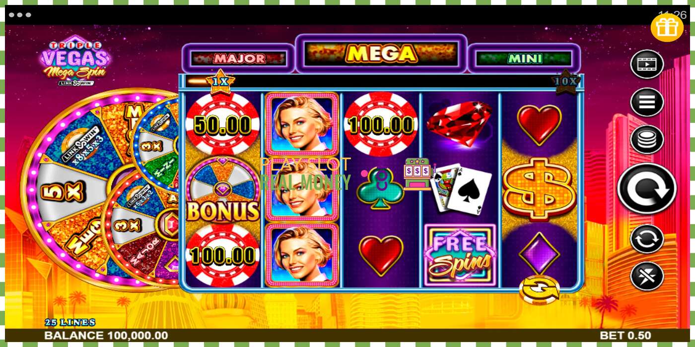 Слот Triple Vegas Mega Spin на реальные деньги, картинка - 1