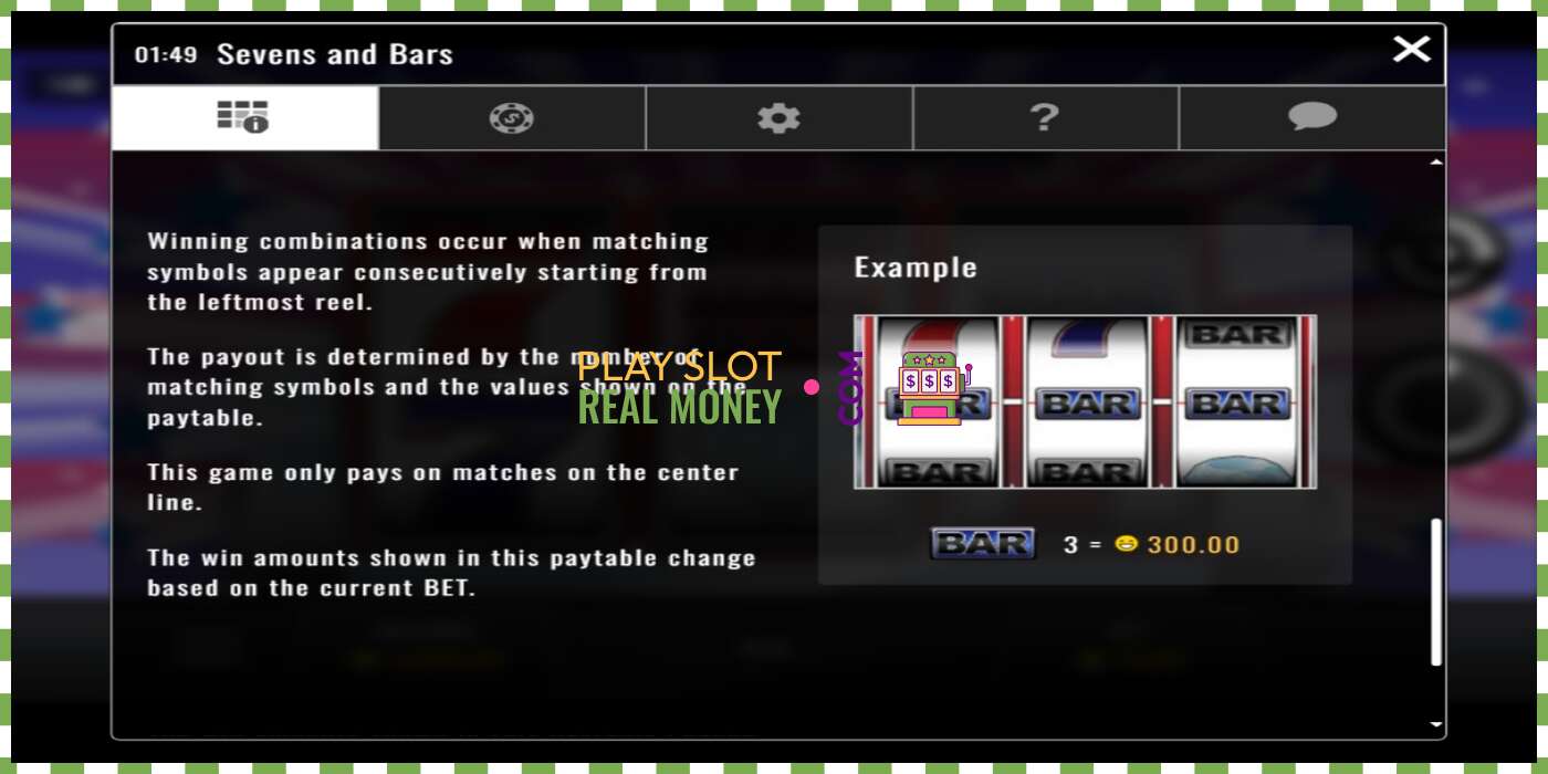 Слот Sevens and Bars на реальные деньги, картинка - 4