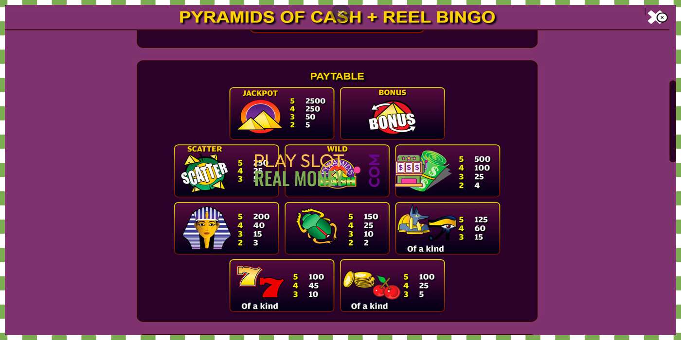 Слот Pyramids of Cash with Reel Bingo на реальные деньги, картинка - 5