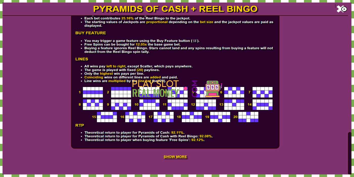 Слот Pyramids of Cash with Reel Bingo на реальные деньги, картинка - 6