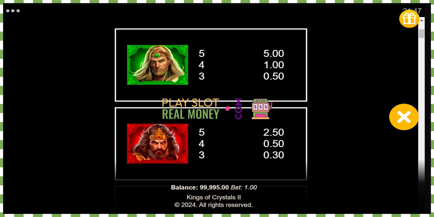 ஸ்லாட் Kings of Crystals II Power Combo உண்மையான பணத்திற்கு, படம் - 6