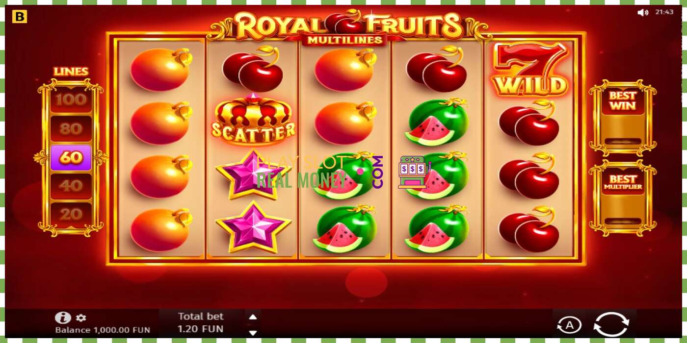 Slot Royal Fruits Multilines for rigtige penge, billede - 1