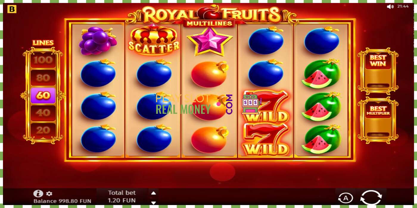 Slot Royal Fruits Multilines for rigtige penge, billede - 2