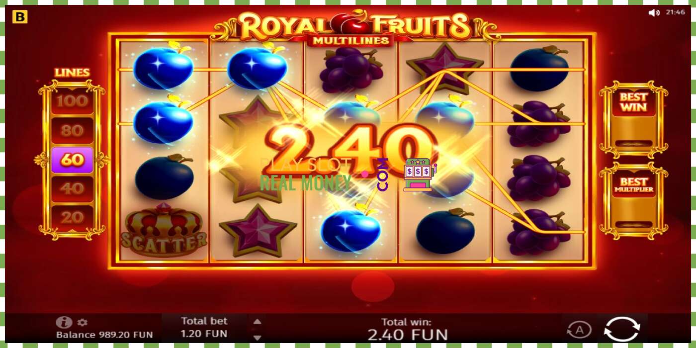 Slot Royal Fruits Multilines for rigtige penge, billede - 3