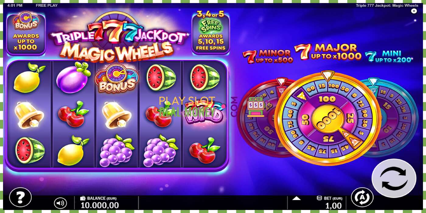 Слот Triple 777 Jackpot Magic Wheels на реальные деньги, картинка - 2