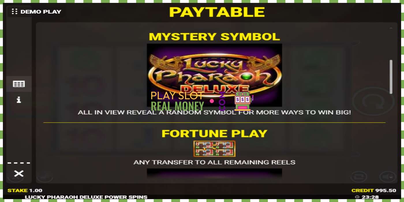 Слот Lucky Pharaoh Deluxe Fortune Play за прави новац, слика - 5