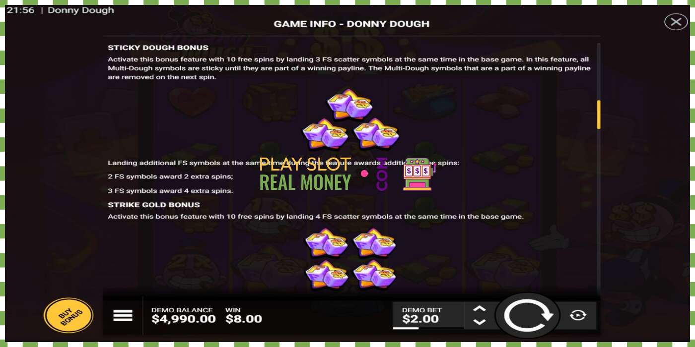 Slot Donny Dough za skutočné peniaze, obrázok - 5