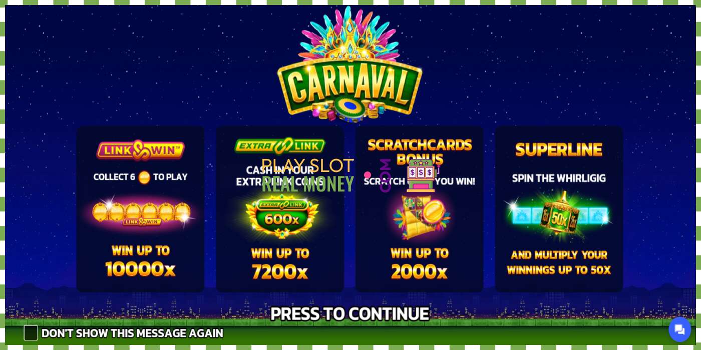 Slot Carnaval Link&Win za skutočné peniaze, obrázok - 1