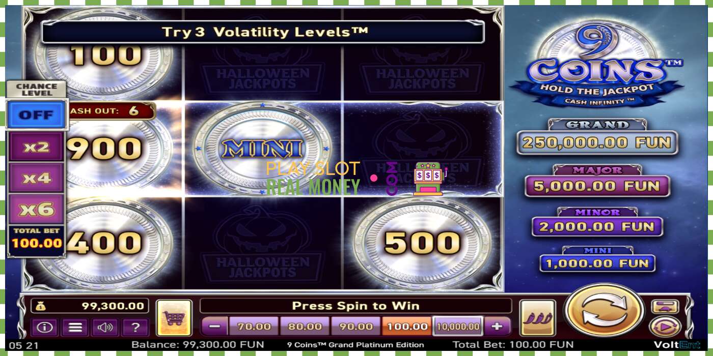 Слот 9 Coins Grand Platinum Edition Halloween Jackpot на реальные деньги, картинка - 2