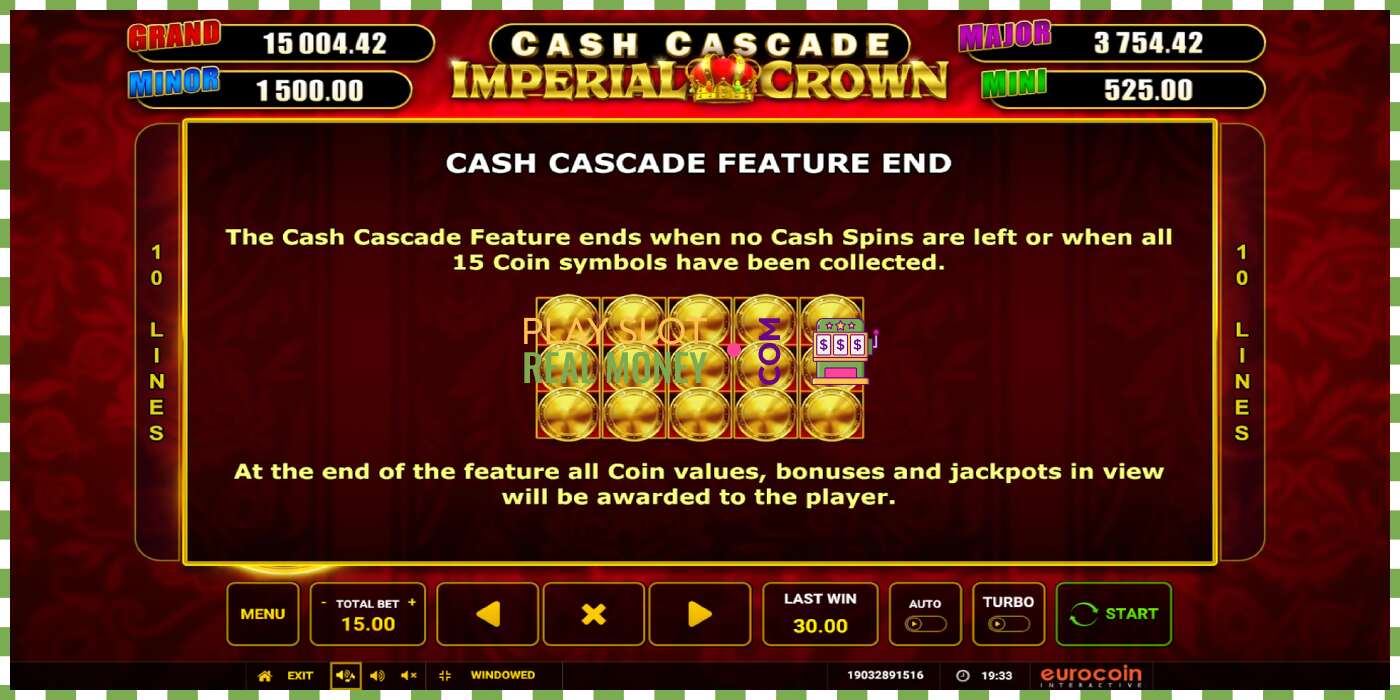 スロット Cash Cascade Imperial Crown リアルマネーの場合、画像 - 7