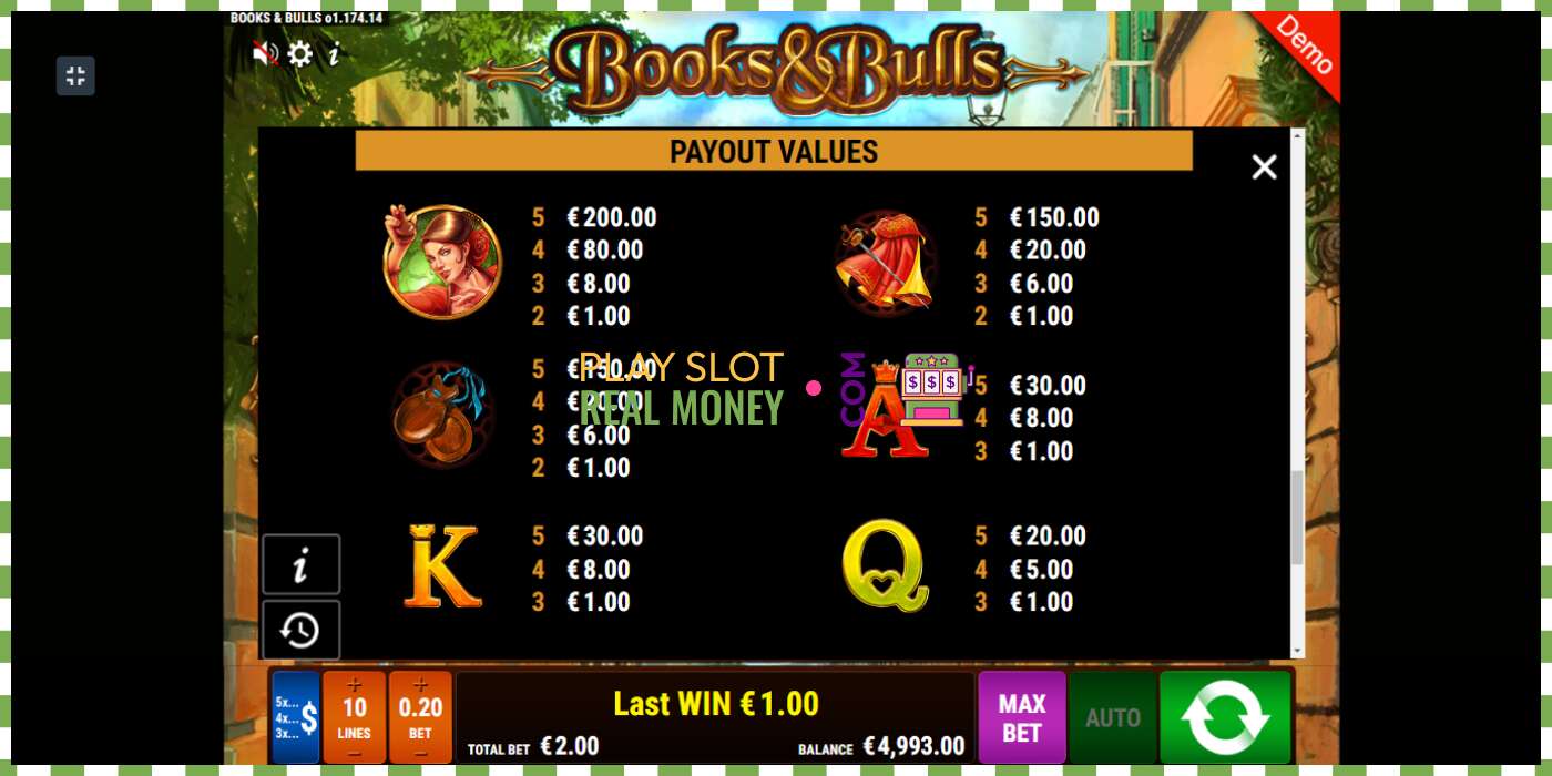 Slot Books Bulls por diñeiro real, imaxe - 7