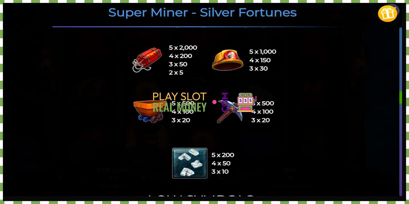 Reža Super Miner Silver Fortunes za pravi denar, slika - 6