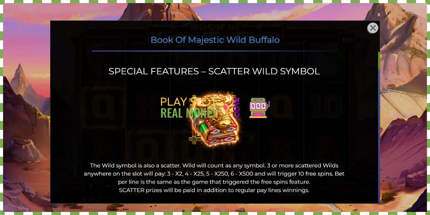 სლოტი Book of Majestic Wild Buffalo რეალურ ფულზე, სურათი - 5