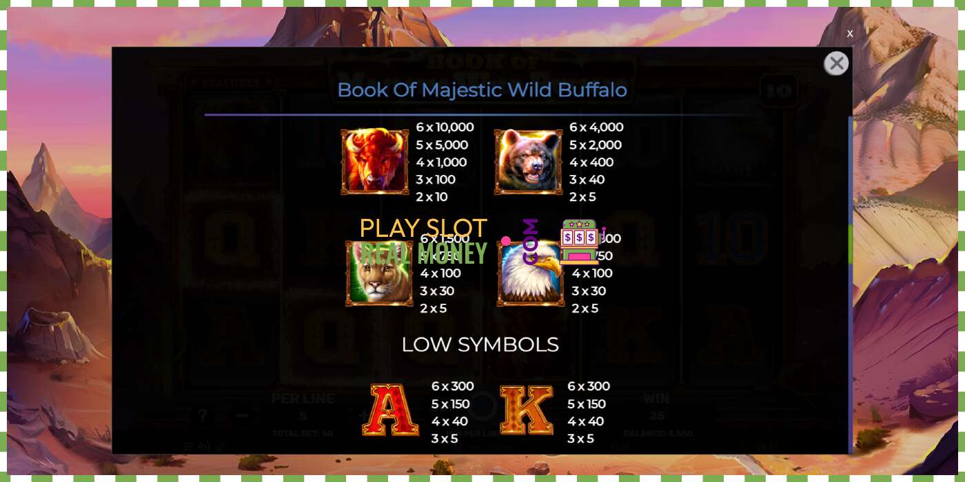 სლოტი Book of Majestic Wild Buffalo რეალურ ფულზე, სურათი - 6