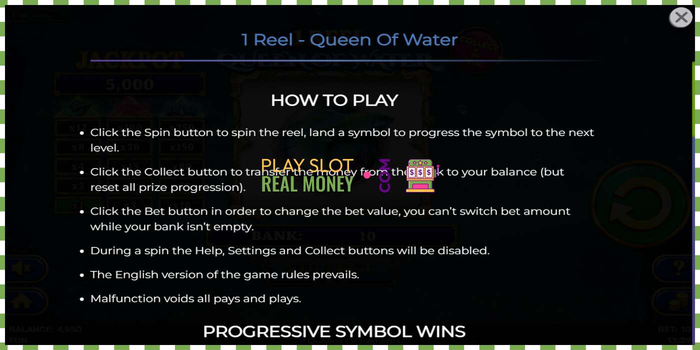 Spor 1 Reel Queen of Water for ekte penger, bilde - 5