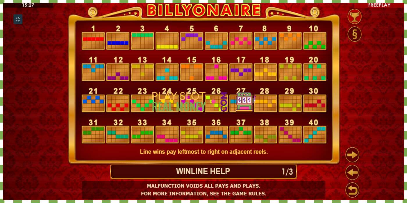 Slot Billyonaire por dinheiro real, foto - 5