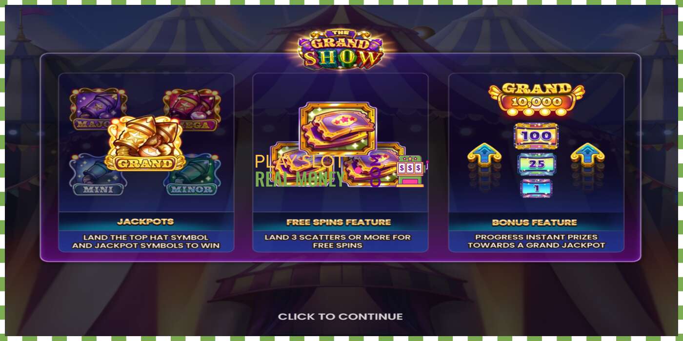 Slot The Grand Show haqiqiy pul uchun, rasm - 1