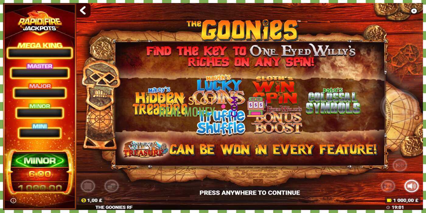 Слот The Goonies Deluxe Rapid Fire Jackpots на реальные деньги, картинка - 1