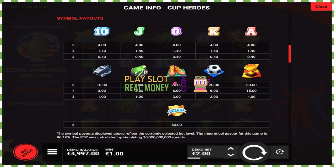 Слот Cup Heroes на реальные деньги, картинка - 5