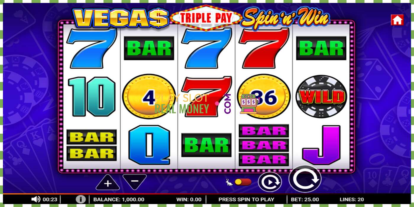 Pesa Vegas Triple Pay Spin n Win päris raha eest, pilt - 1