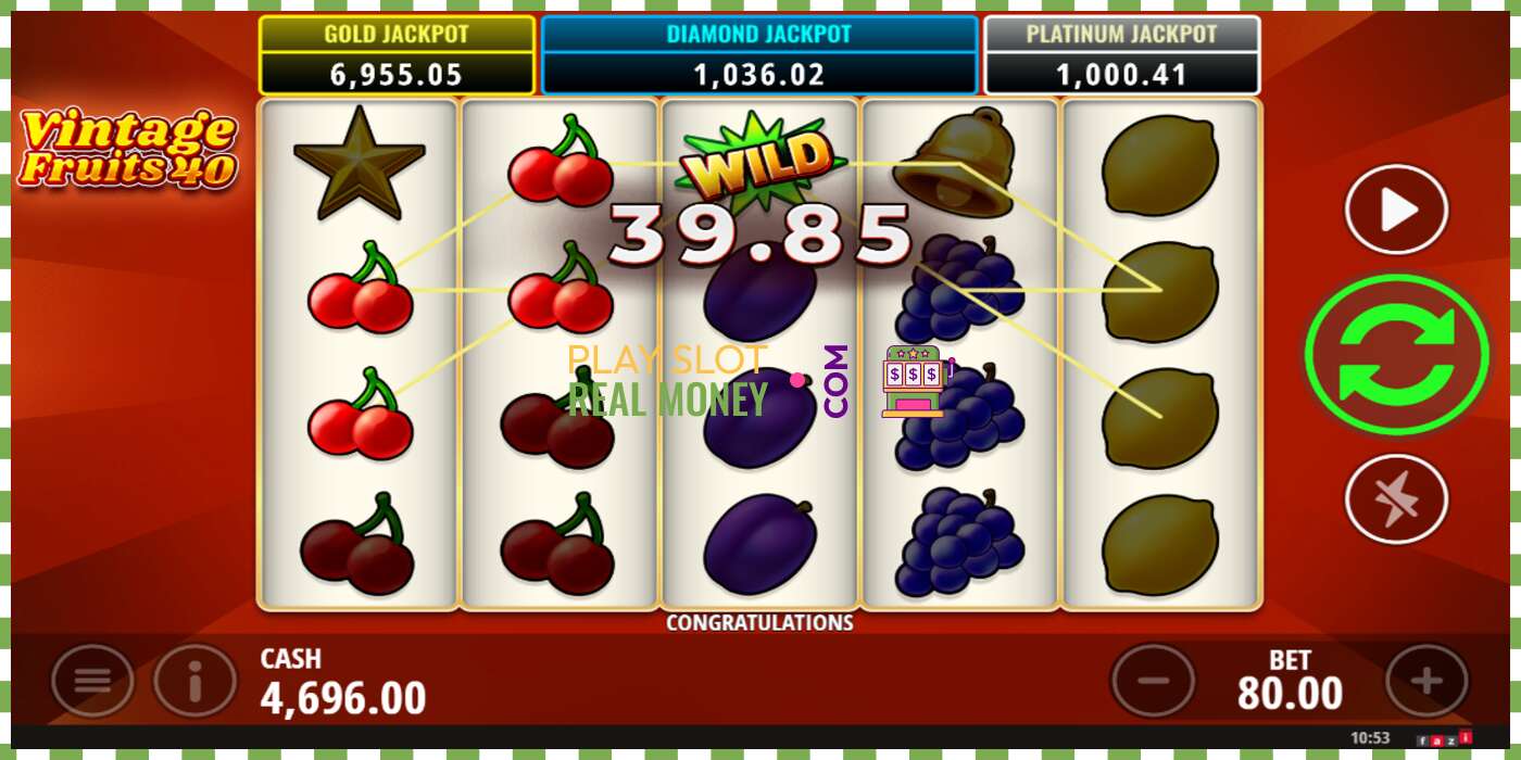 Slot Vintage Fruits 40 për para të vërteta, foto - 3