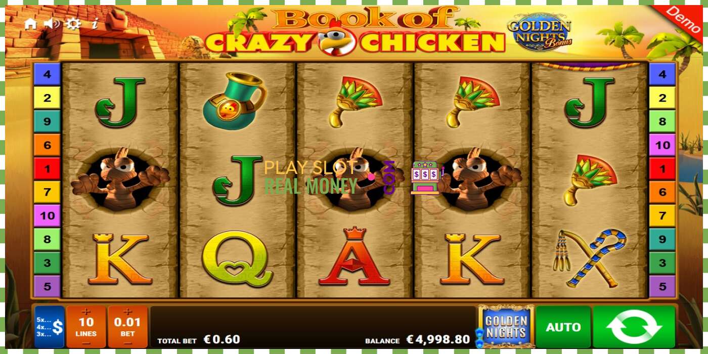 Slot Book of Crazy Chicken Golden Nights haqiqiy pul uchun, rasm - 2