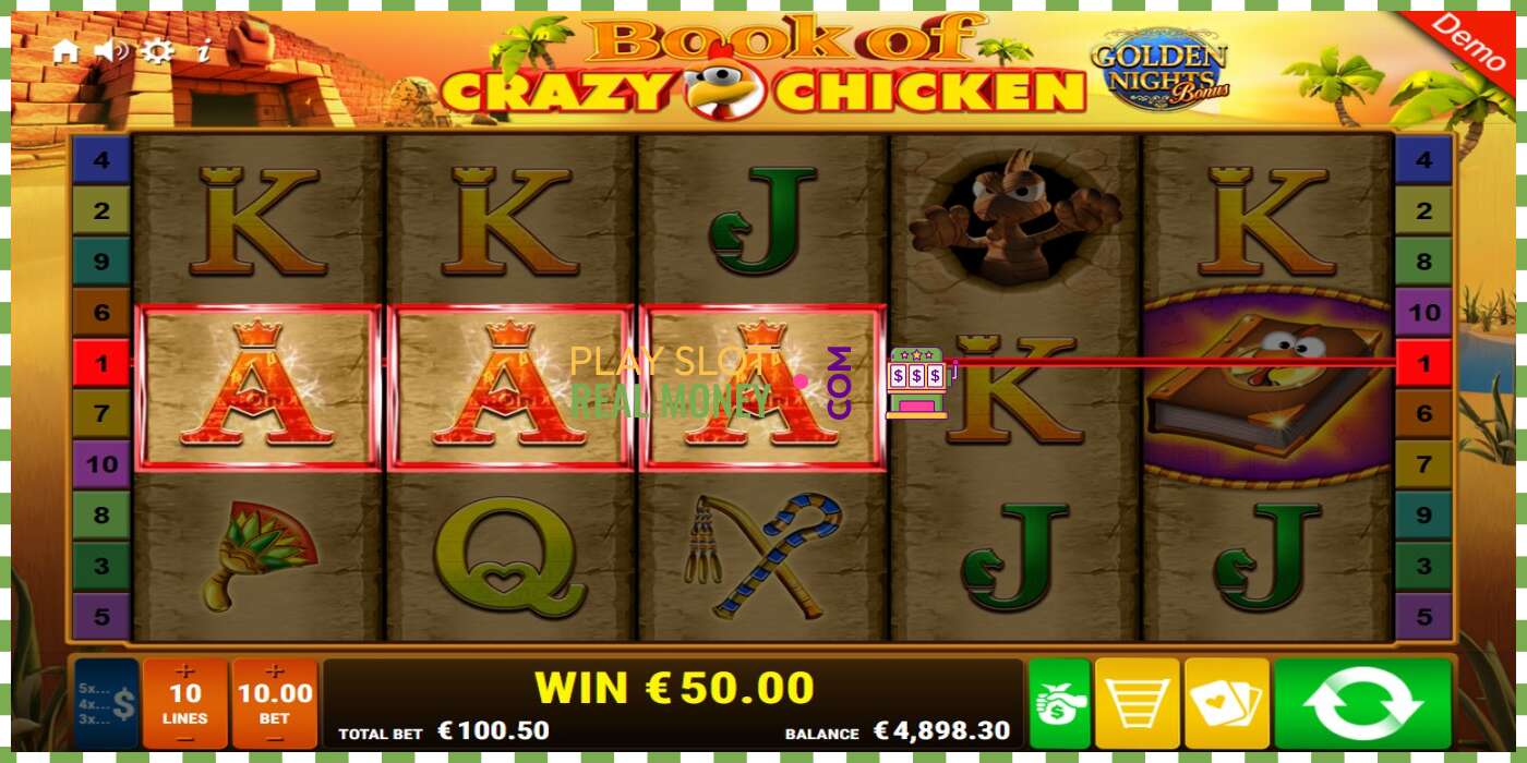 Slot Book of Crazy Chicken Golden Nights haqiqiy pul uchun, rasm - 3