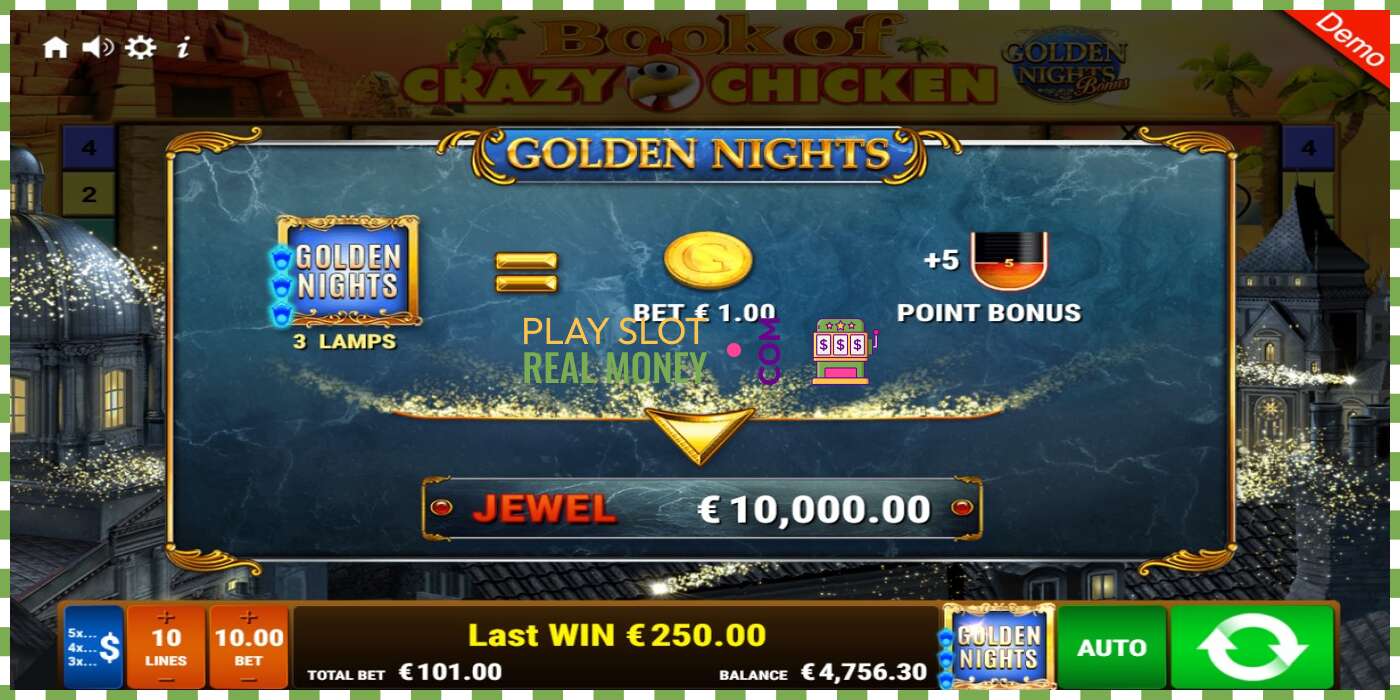 Slot Book of Crazy Chicken Golden Nights haqiqiy pul uchun, rasm - 9