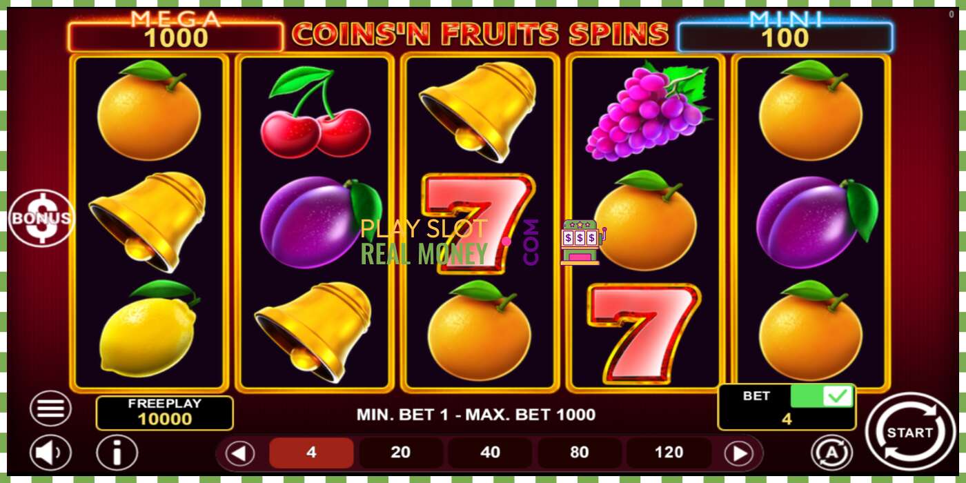 स्लट Coinsn Fruits Spins वास्तविक पैसाको लागि, चित्र - 2