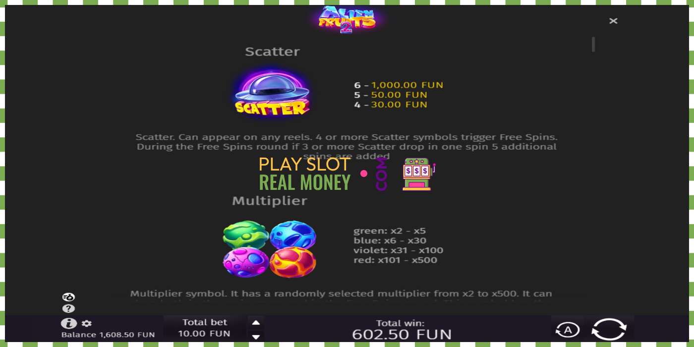 Slot Alien Fruits 2 untuk wang sebenar, gambar - 7