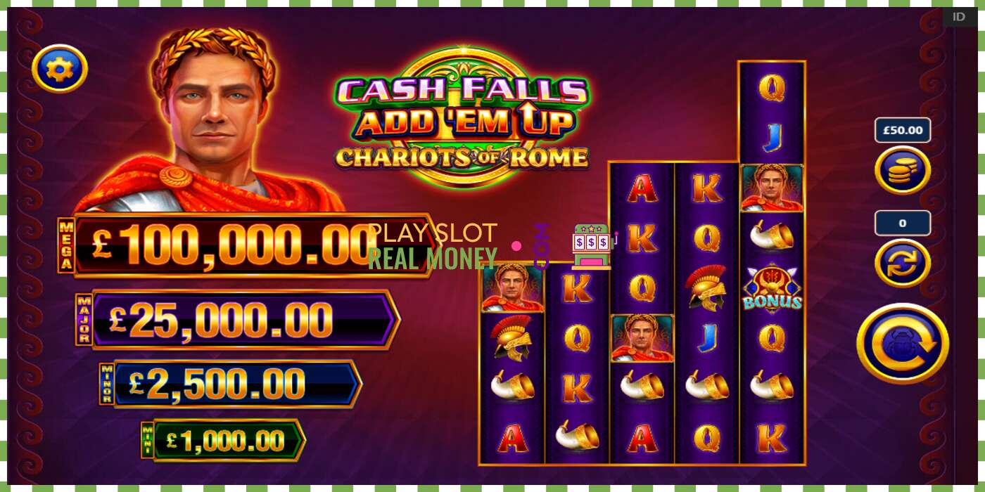 স্লট Cash Falls: Add Em Up Chariots of Rome প্রকৃত অর্থের জন্য, ছবি - 2