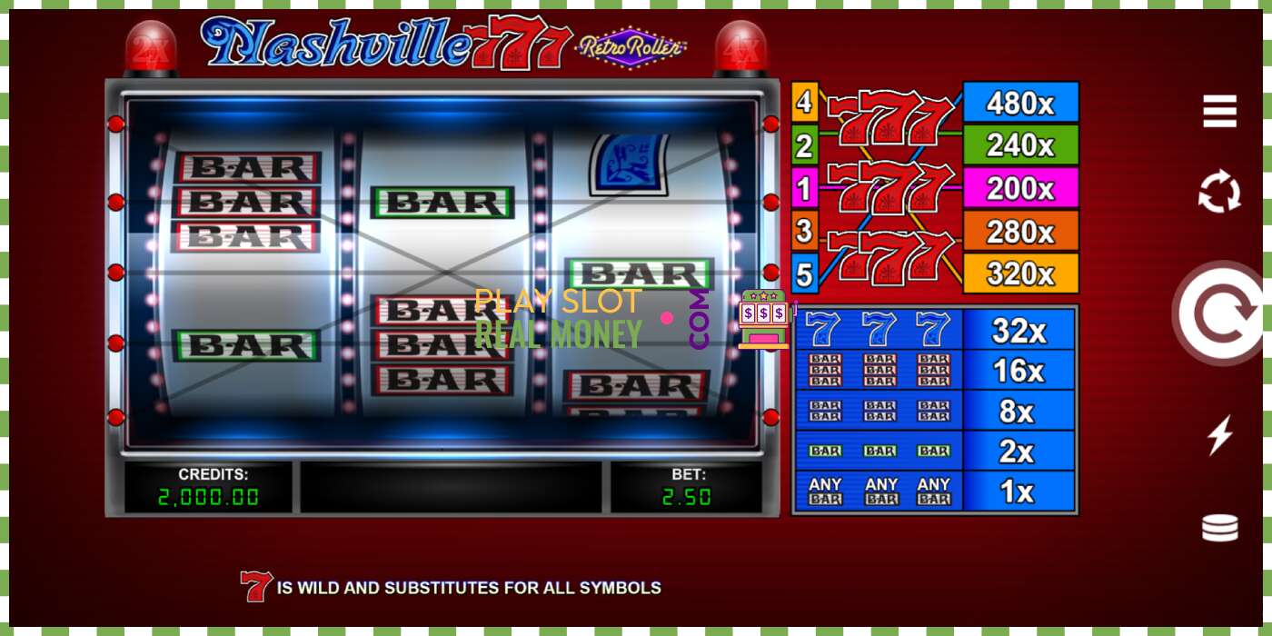 Slot Nashville 777 Retro Roller for real money, picture - 1