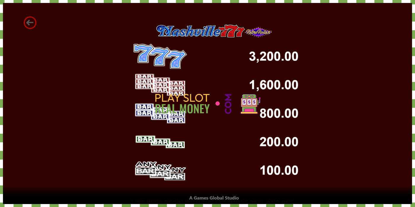 Slot Nashville 777 Retro Roller for real money, picture - 6