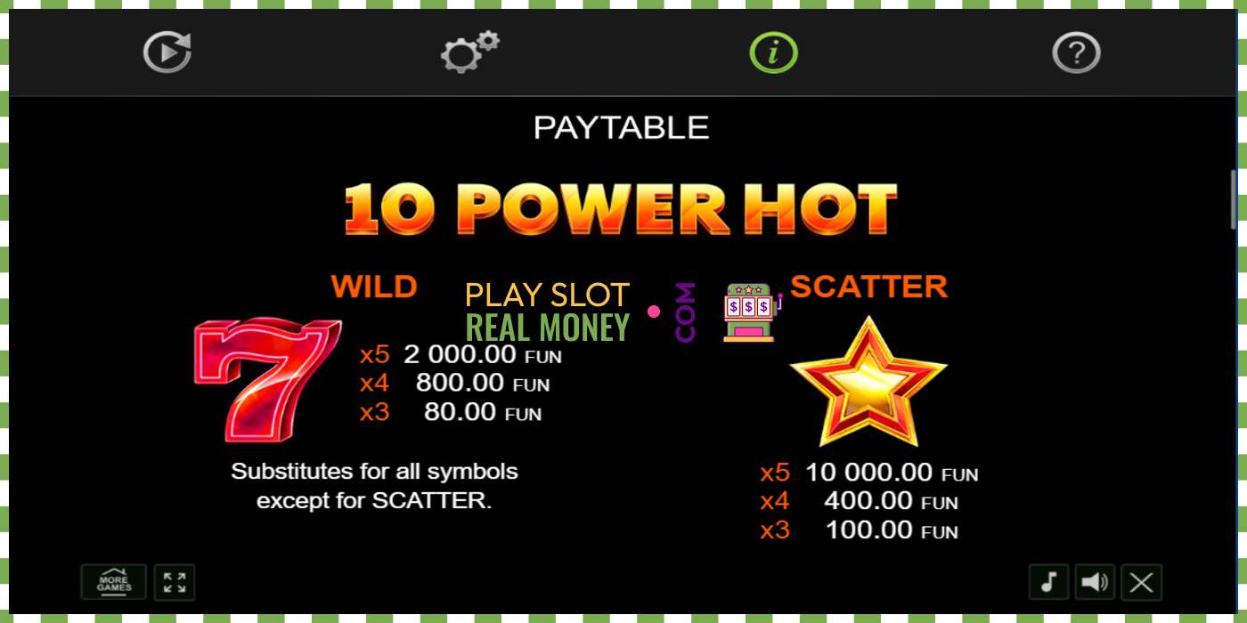 Slot 10 Power Hot za pravi novac, slika - 4