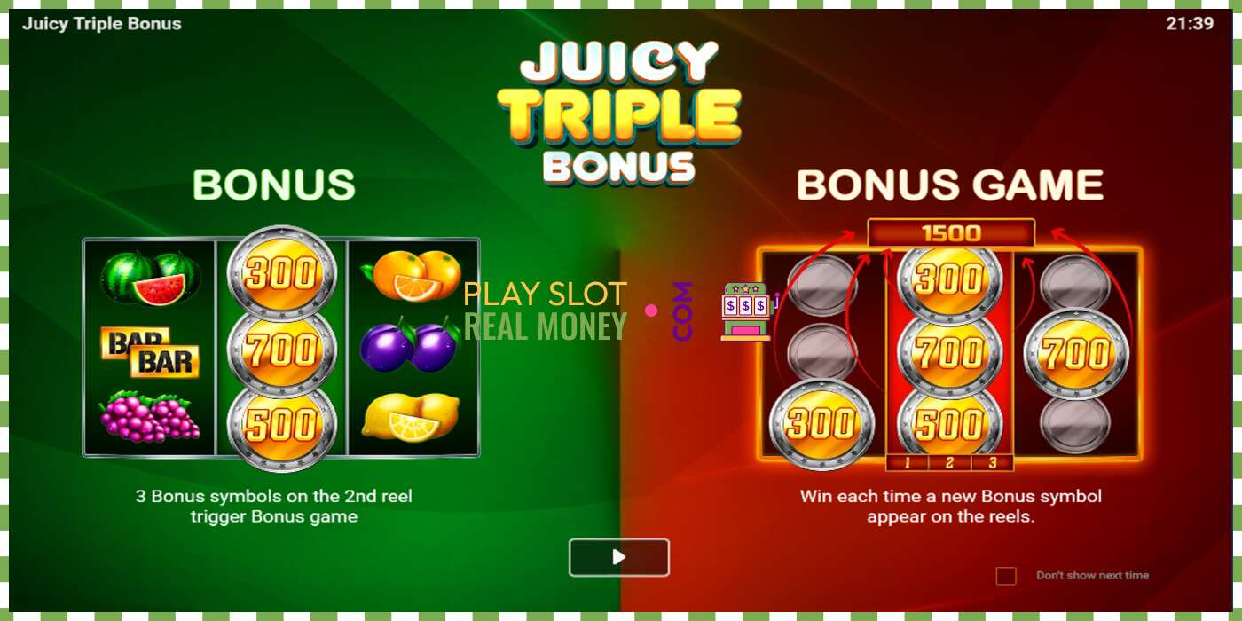 Slot Juicy Triple Bonus oikealla rahalla, kuva - 1