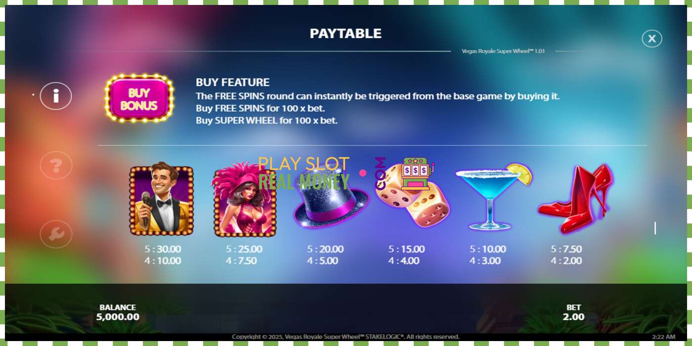 Slot Vegas Royale Super Wheel haqiqiy pul uchun, rasm - 3