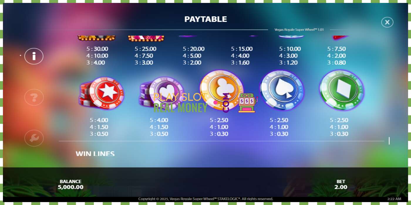 Slot Vegas Royale Super Wheel haqiqiy pul uchun, rasm - 4