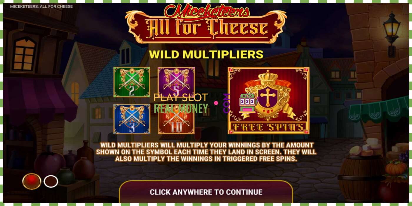 Slot Miceketeers: All for Cheese for real money, picture - 1