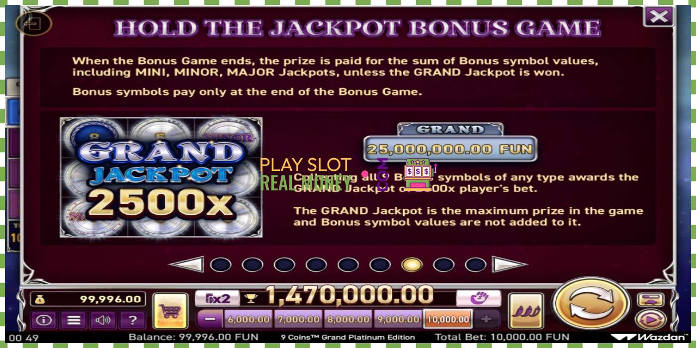 Yuva 9 Coins Grand Platinum Edition Score The Jackpot real pul üçün, şəkil - 6