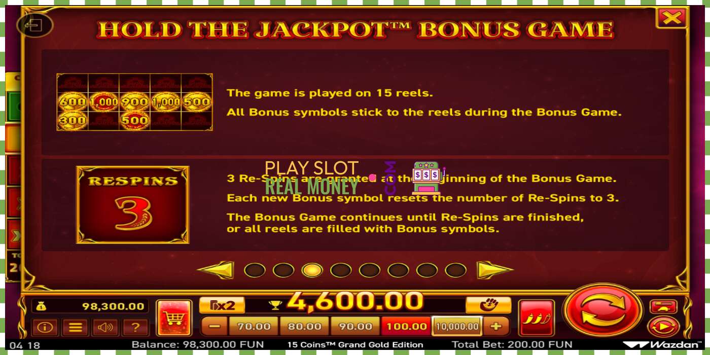 Slot 15 Coins Grand Gold Edition Score The Jackpot for rigtige penge, billede - 5