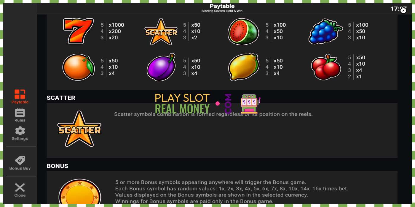 Slot Sizzling Sevens Hold & Win za pravi novac, slika - 5