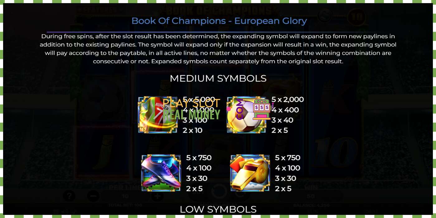 Slot Book of Champions - European Glory por dinheiro real, foto - 5