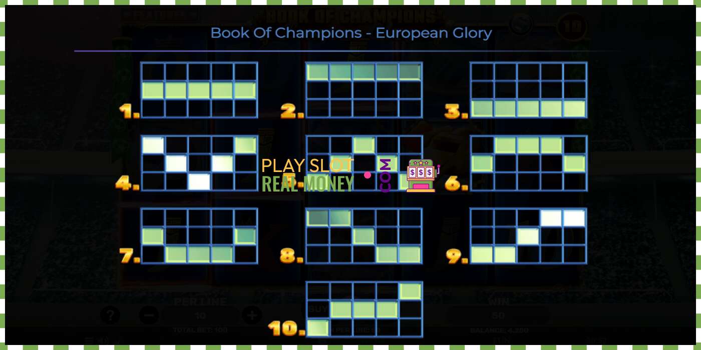 Slot Book of Champions - European Glory por dinheiro real, foto - 7