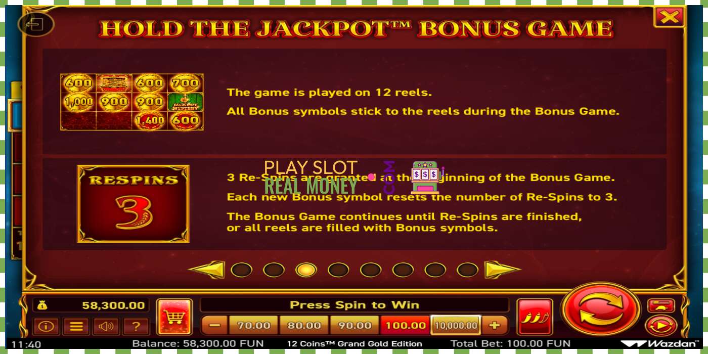 Slot 12 Coins Grand Gold Edition Score The Jackpot za skutočné peniaze, obrázok - 6