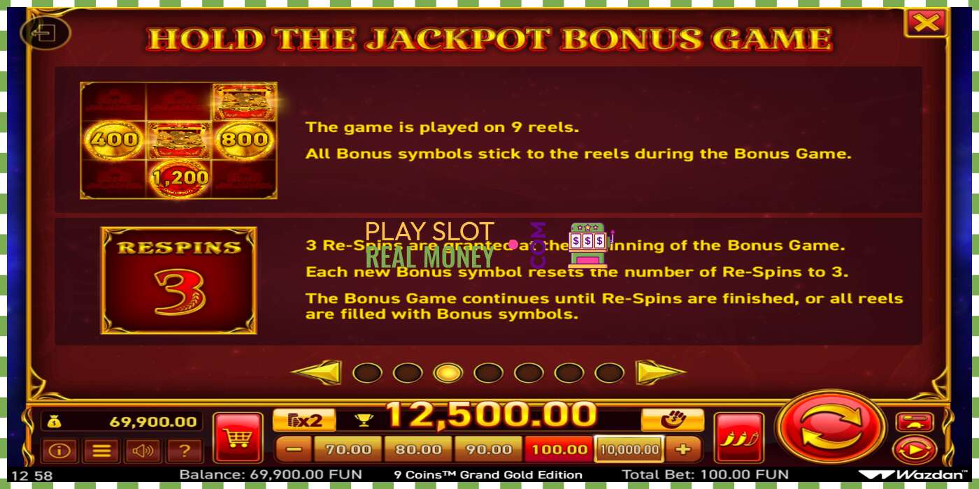 স্লট 9 Coins Grand Gold Edition Score The Jackpot প্রকৃত অর্থের জন্য, ছবি - 6