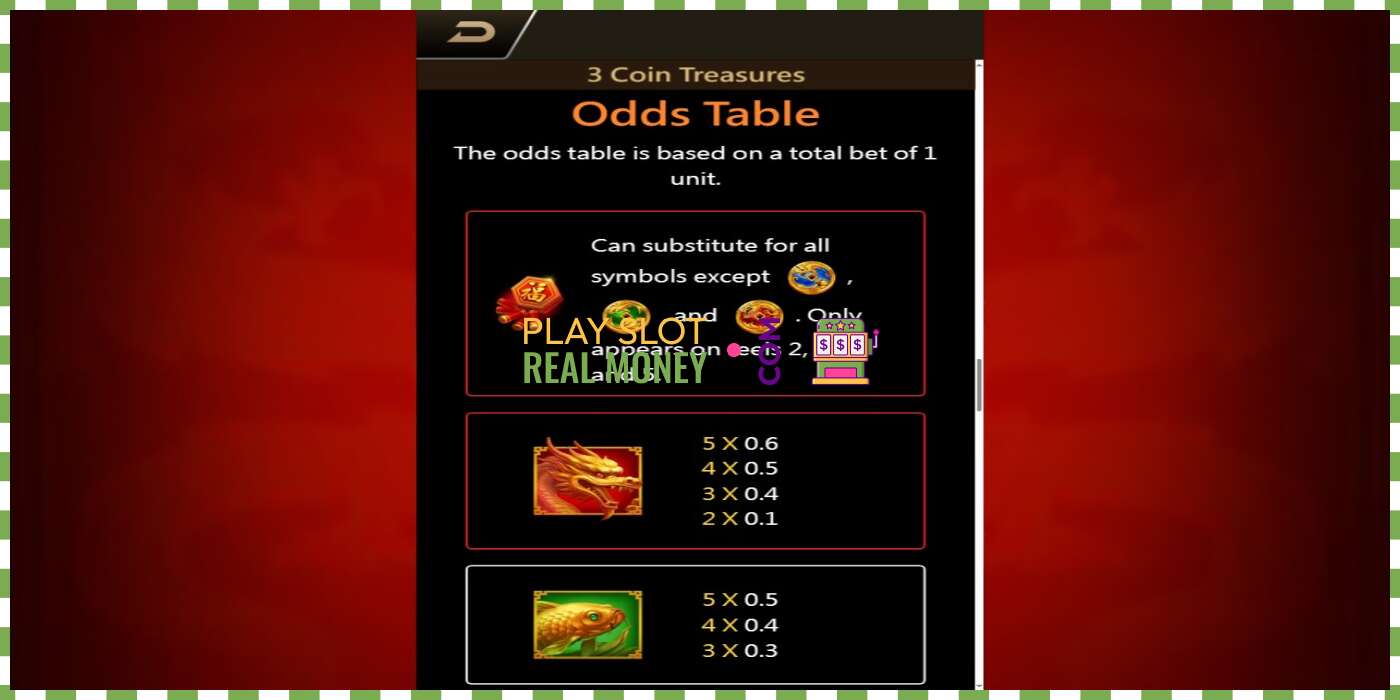 Slot 3 Coin Treasures por diñeiro real, imaxe - 5