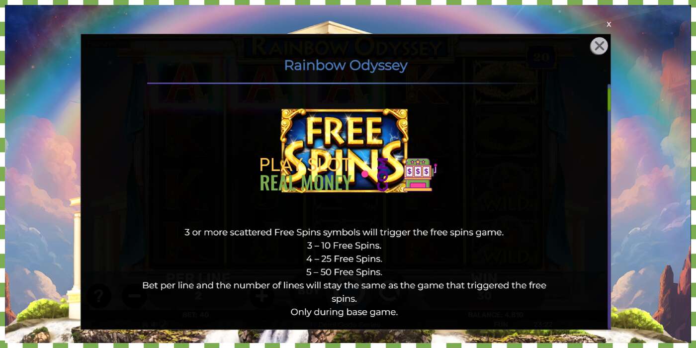 Slot Rainbow Odyssey чыныгы акча үчүн, сүрөт - 5