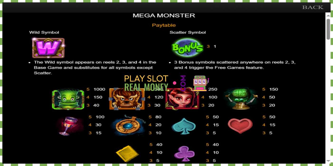 Слот Mega Monster за прави новац, слика - 3